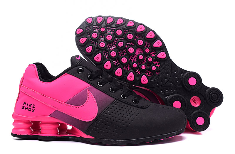 Zoom Tenis Nike Shox Deliver Preto e Rosa