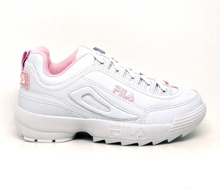 tênis da fila branco e rosa