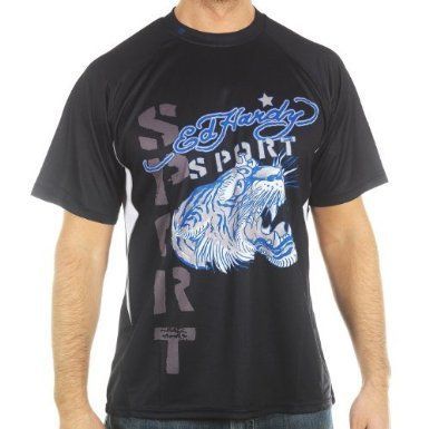 Zoom Camiseta Ed Hardy Masculina Preta e Azul Exclusive